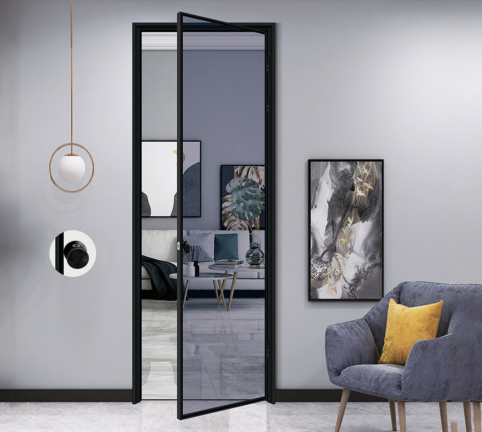 极简单玻平开门